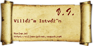 Villám István névjegykártya